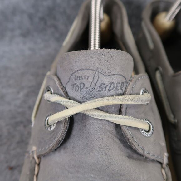 Sperry Mens 8 Top Sider Boat Shoes Classic Leather Lifestyle Preppy 2 Eye Grey main image 10